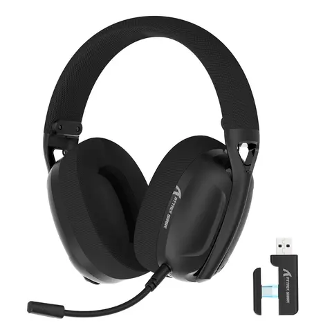 Attack Shark L80 Wireless Headphone, Ultra-light Gaming Headset with Microphone, Wired/Wireless Headset for Computer, Laptop, PC, Gaming Accessories, Lightweight Gaming Headphones, USB Wireless Headset, Computer Headsets