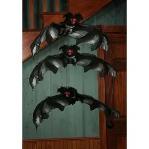Pack of 3 Black Bats Decoration