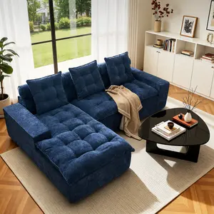 CAODOC 106" Chenille Boneless Couch with L Shaped Chaise, Comfy Modular Sectional Sofa with Soft Thick Cushion , Modern Upholstered Sofa, No Assembly Sectional Cloud Couch for Living Room & Apartment