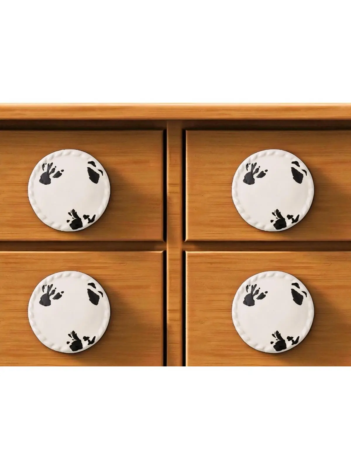 212 MAIN Vintage Charm Ceramic Drawer Pull Knobs - Set of 6, Distressed White Round, 1 Size, Distressed Look, Rustic Appeal, Easy Installation, Includes Screws for Bedroom, Kitchen Cabinets