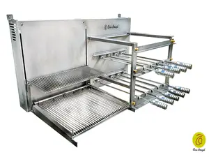 Brazilian BBQ Charcoal Grill with 9 Skewers and Double Griddles  - Oca-Brazil