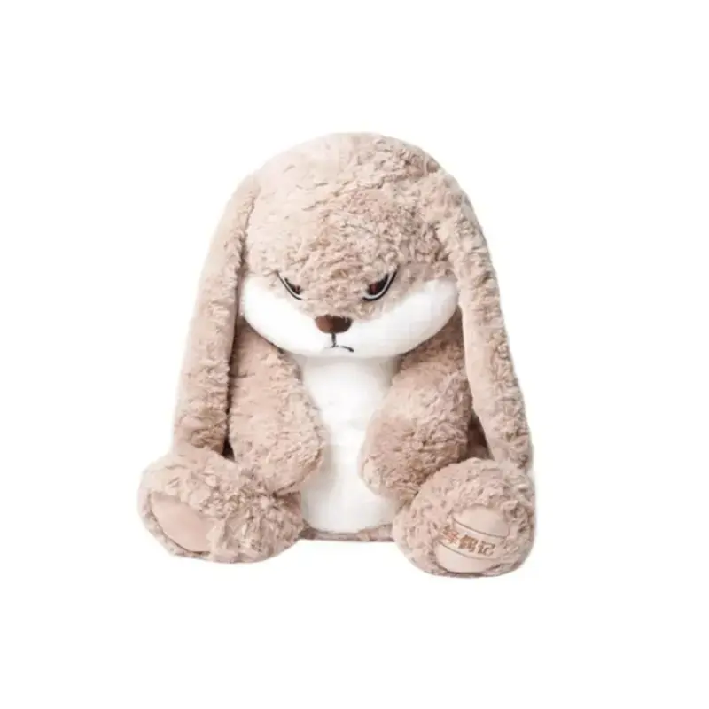 Bunny Stuffed Animals, Soft & Cute Rabbit Plush Toys, Grumpy Bunny Plush, Rabbit Stuffed Animal, Perfect for a Gift (Dark Brown)