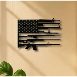 American Flag Rustic Metal Wall Art Vintage Artistic Patriotic Farmhouse Decor for Man Cave Garage Living Room USA Made Gift for 4th of July Veterans Day Christmas Easter Wedding Unframed Wall Art
