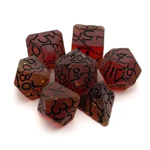 Molten Cracked Slag Dice Set