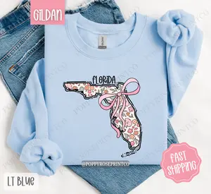 Florida Floral Sweatshirt, Cute Florida Sweatshirt, Florida State Sweatshirt