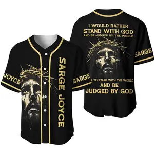 Personalized Christian Baseball Jersey, Stand with God Custom Name Jersey