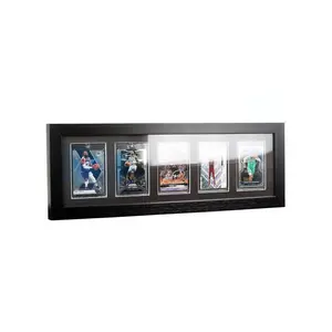 Crdc Trading Card Display Frame - Wall Mount Baseball Card Display Case with UV Protection Magnetic Card Holder for 5 Standard Cards, Display for Basketball Football Hockey Pokemon MTG Yugioh