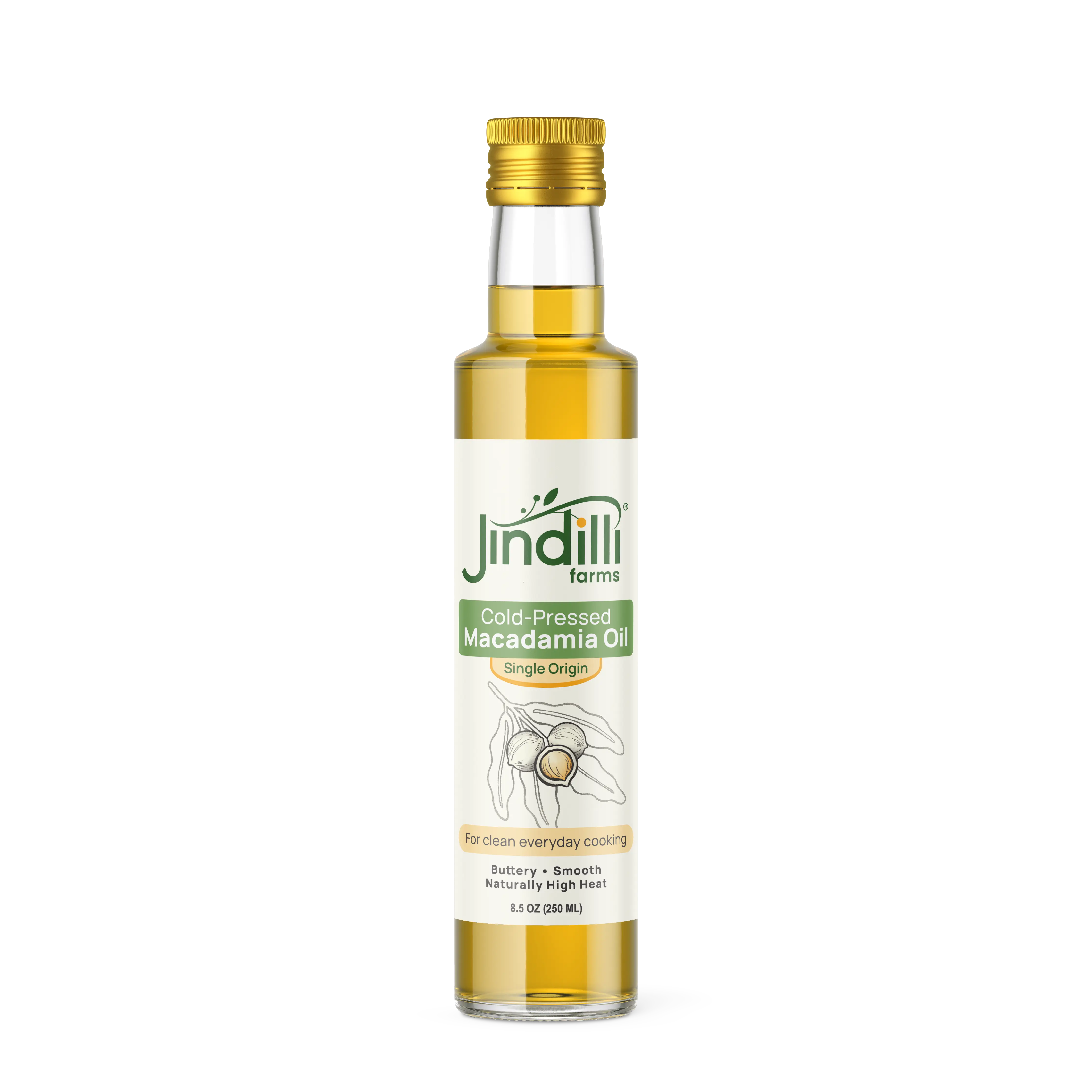 Cold-Pressed Macadamia Cooking Oil – 8.5oz | Keto, Paleo, Heart-Healthy, High Smoke Point