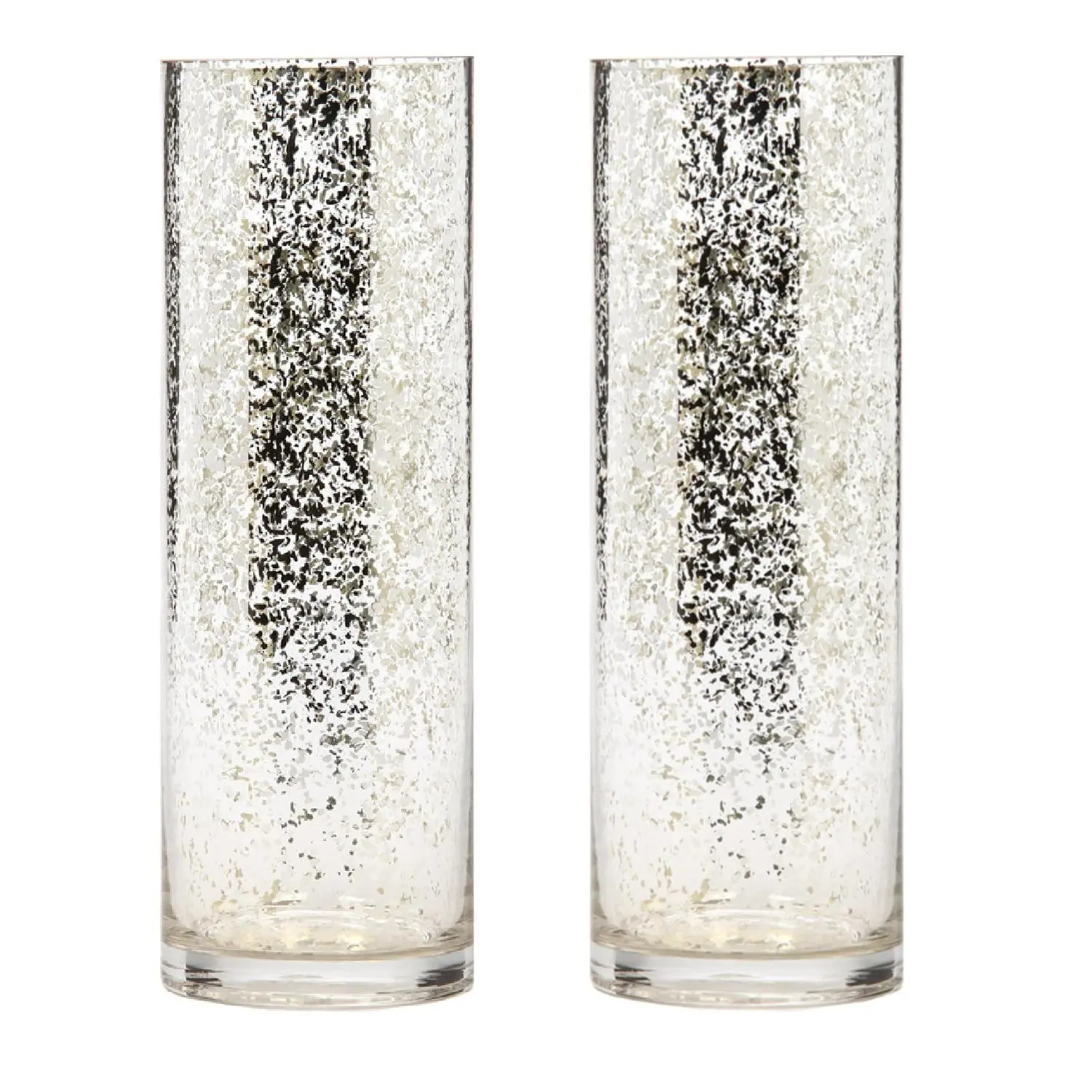 Speckled Finish Glass Vase - Available in Multiple Colors & Sizes, 11.75 & 7.75 Heights, Reflective Metallic Finish