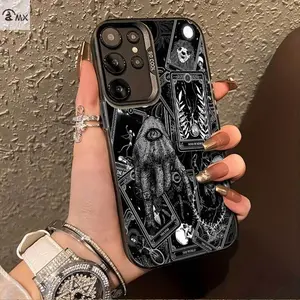 Tarot Cards and Mystery Symbols for Galaxy S25ULTRA,S24PLUS,S23FE,S21PRO,S22,S20+ Special Mobile Phone Case, Anti-fouling, Fashionable, Trendy, Colorful Silver imd