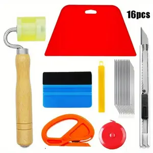 16 Pack Car Wallpaper Smoothing Tool Kit with Felt Squeegee Seam Roller for Wallpaper Contact Paper Adhesive Vinyl