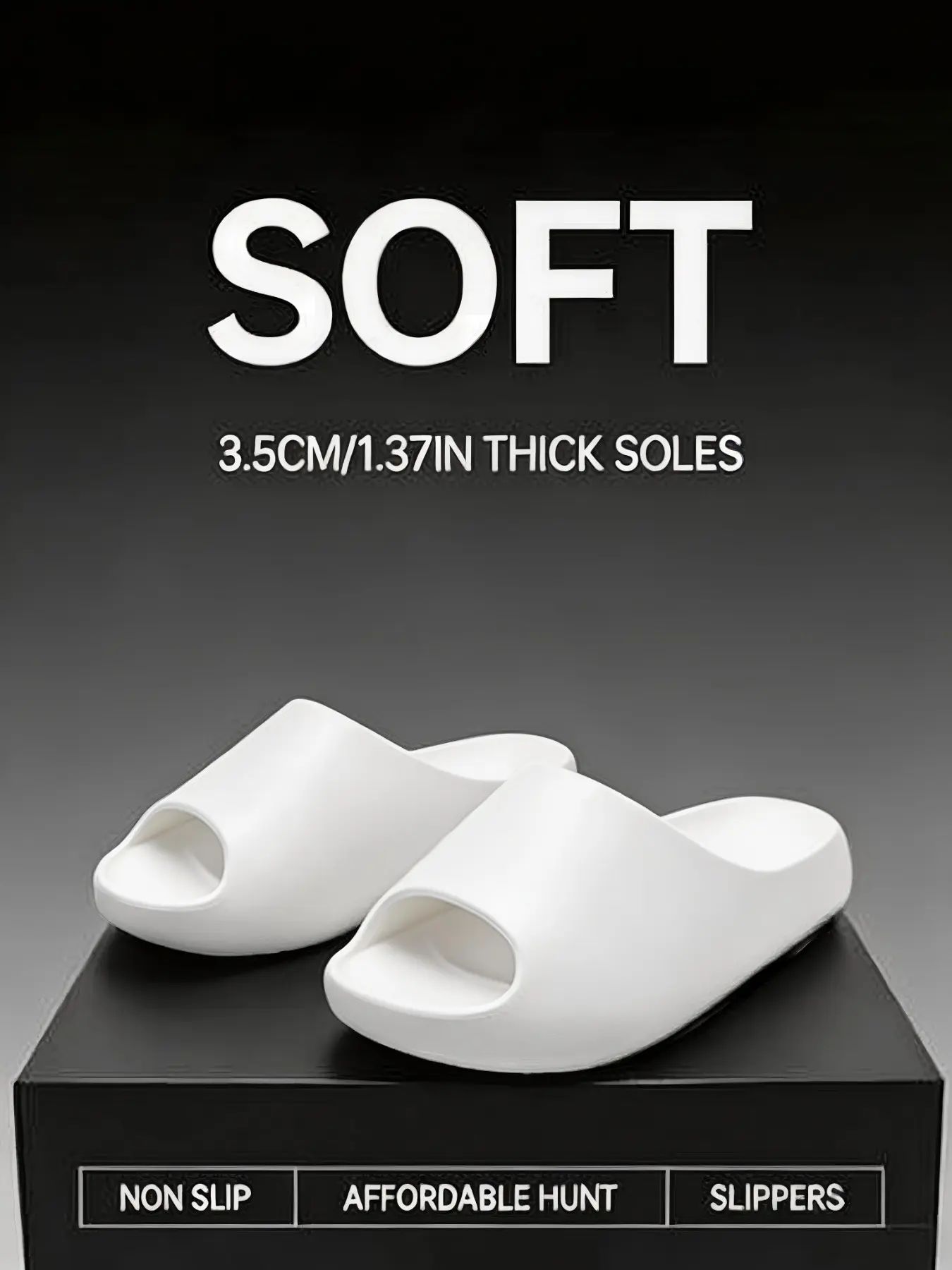 🖤 Minimalist White Thick Sole Cloud Slides, EVA Pillow Slippers for Men, Perfect Father's Day Gift, Footwear