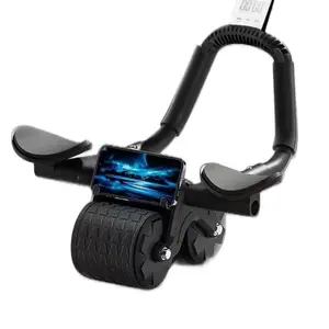Core Muscles Abdominal Ab Roller with Integrated Smartphone Holder for Enhanced Workout Experience