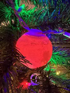 Mars Model Christmas Tree Ornament with Illuminated Continents Unique Design Ideal for Festive Holiday Setup Enhances Tree Appearance - Decoration