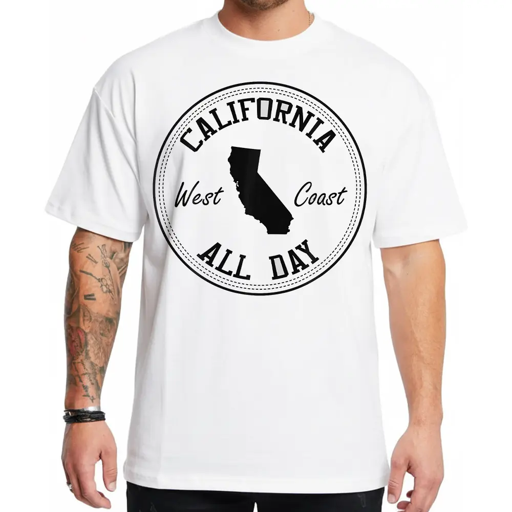 California WestCoast all day Design Black Chicano Style Graphic T-Shirt – Chicana Stlye Cholo Chola Streetwear, Gangster Clothes, Unisex Tee and Sweatshirt, Hoodie for Men & Women Top S-5XL full Size