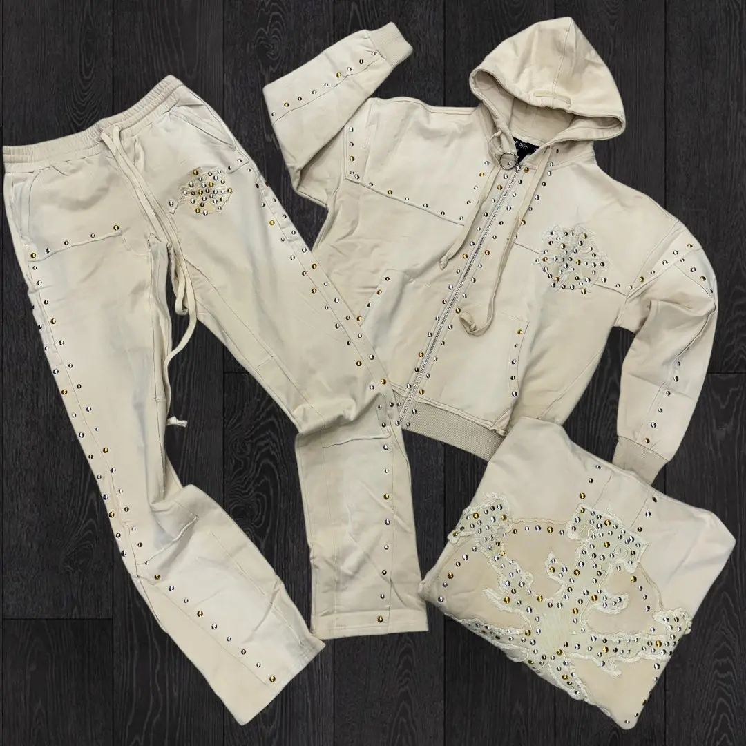 HDSON - Stacked Studded Sweatsuit Suit - Sail - 586