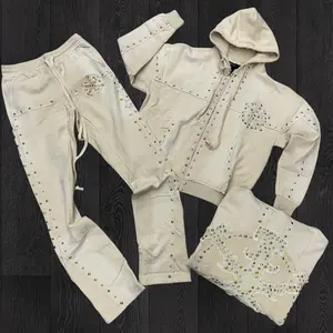 HDSON - Stacked Studded Sweatsuit Suit - Sail - 586