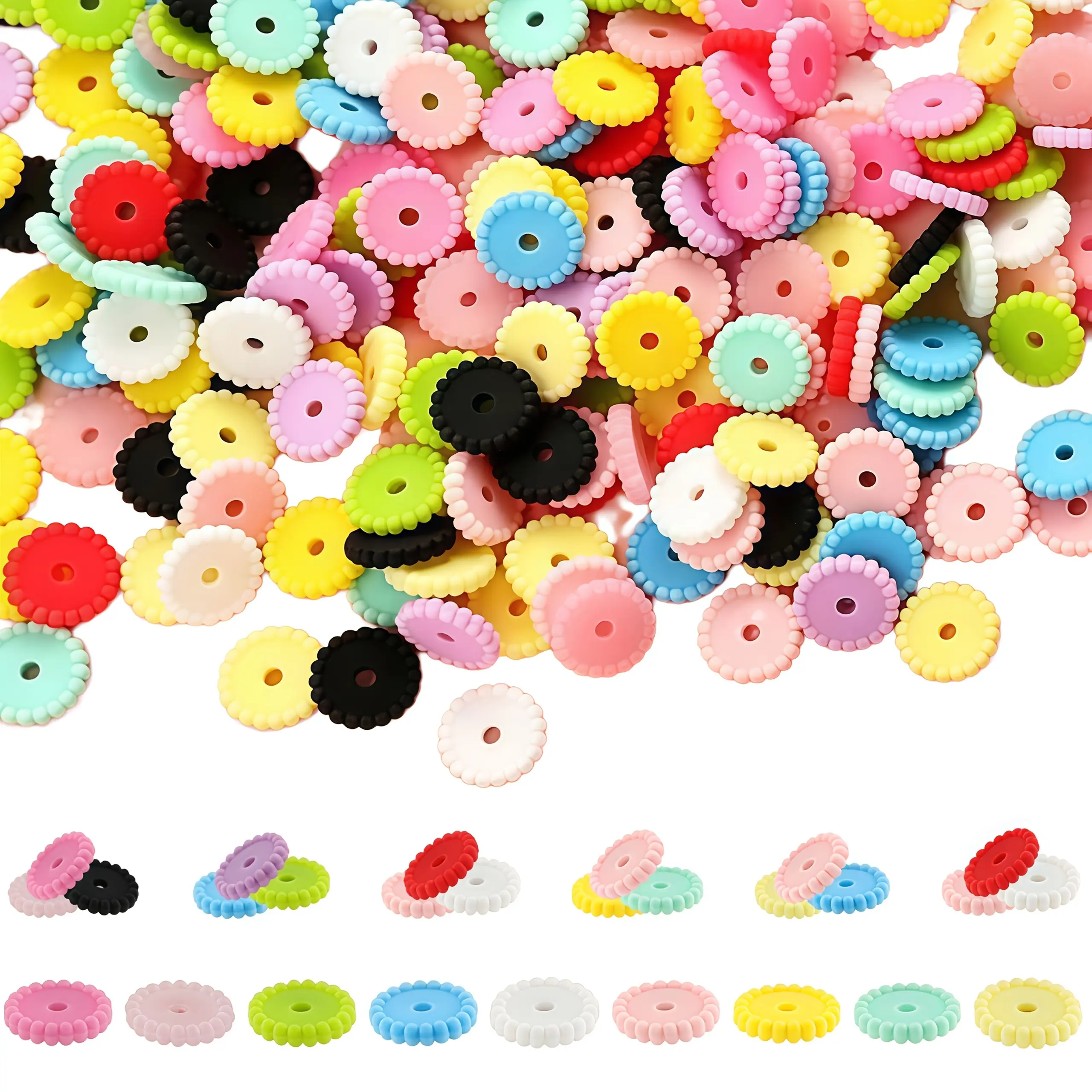 120 pieces - Multi-color small flower-shaped spacer beads, suitable for jewelry making, DIY container fillers, homemade Mother's Day gifts, bracelet and keychain making accessories