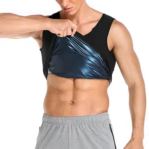 Sauna Vest for Men Waist Trainer Sleeveless Mens Sweat Sauna Suit Shirt Compression Tank Top Workout Shapewear Tops