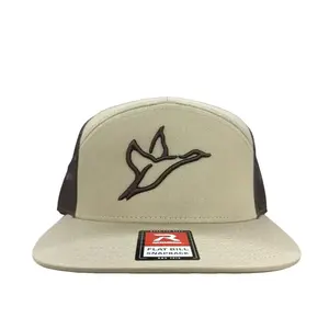 7 Panel Logo Hat - Brown/Khaki