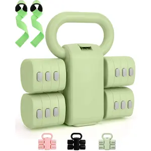 Adjustable 2-in-1 Dumbbell & Kettlebell Set, Free Hand Weight 4.4lb~11lb for  Gym