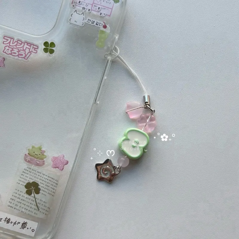 green apple + pink glass dtdeco heisei retro juminocore-=%2= aesthetic=%2= bag/phone  charm <3