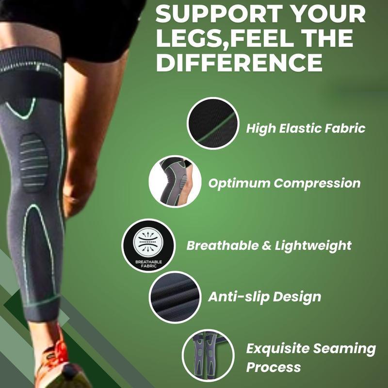 High-Elasticity Unisex Extended-Length Wrap Knee Brace Breathable Knit Support Sleeve with Artemisia Warmth for Sports Running Adjustable Compression Strap for Basketball Hiking Joint Pain Relief Non-Slip Knee Pad Pressurized Knee Pad