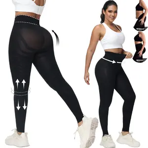Women's High Waisted Tummy Control  Shaping Leggings Stretchy Black Yoga Pants for Workout Breathable Womenswear Comfort Fit
