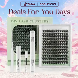 SOSIAYCICI Siren Lash Clusters Kit Volume Lash Extension Kit Lightweight Lash Cluster with Waterproof Long-Lasting Lash Bond and Seal, Tweezers and Remover for DIY Eyelash at Home Easily Beginners, Makeup Girl Gifts DealsForYourDays SummerVibes