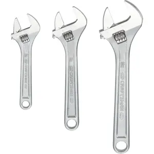 Adjustable Wrench Set, 3-Piece All Steel, Metirc and SAE Scale (CMMT12001)