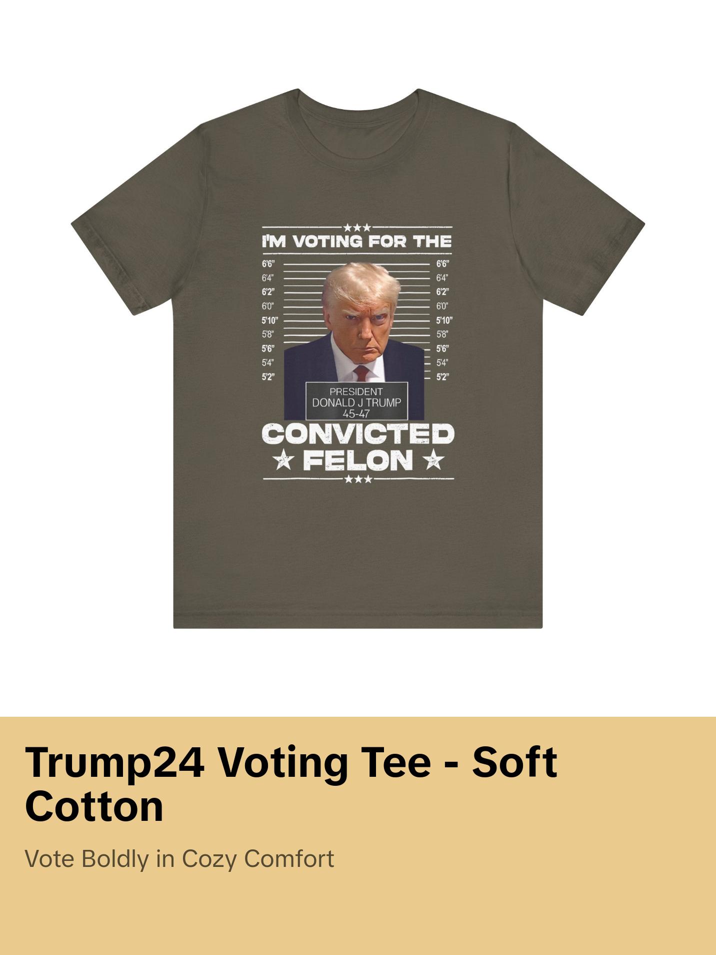 Trump - I'm Voting for the Convicted Felon - Trump24 - Unisex Jersey Short Sleeve Tee