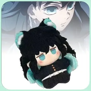 Demon Slayer Tokito Muichiro Neko Plush Keychain Cute Anime Stuffed Doll Pendant Bag Charm Fans Collection Gift