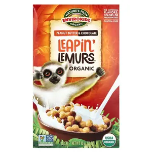 Nature's Path EnviroKidz,  Organic Leapin' Lemurs® Cereal, Peanut Butter & Chocolate, 10 oz (284 g)