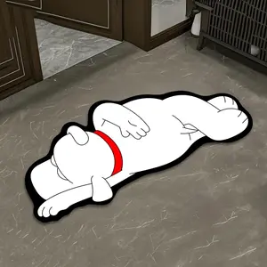 Creative Cute Dog Print Carpet, Irregular Shape Household Decorative Rug for Living Room Bedroom, Foldable Plush Mat, Fluffy Area Rug, Easy to Clean