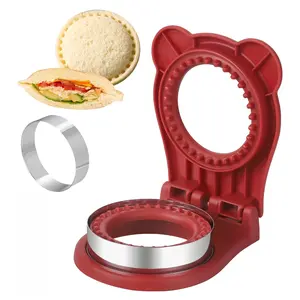 Uncrustable Sandwich Maker,Sandwiches Pocket Circle Shape 3.7Inch Sandwich Cutter and Sealer,Sandwich Cutter for Kids Breakfast and lunchboxes (Red)