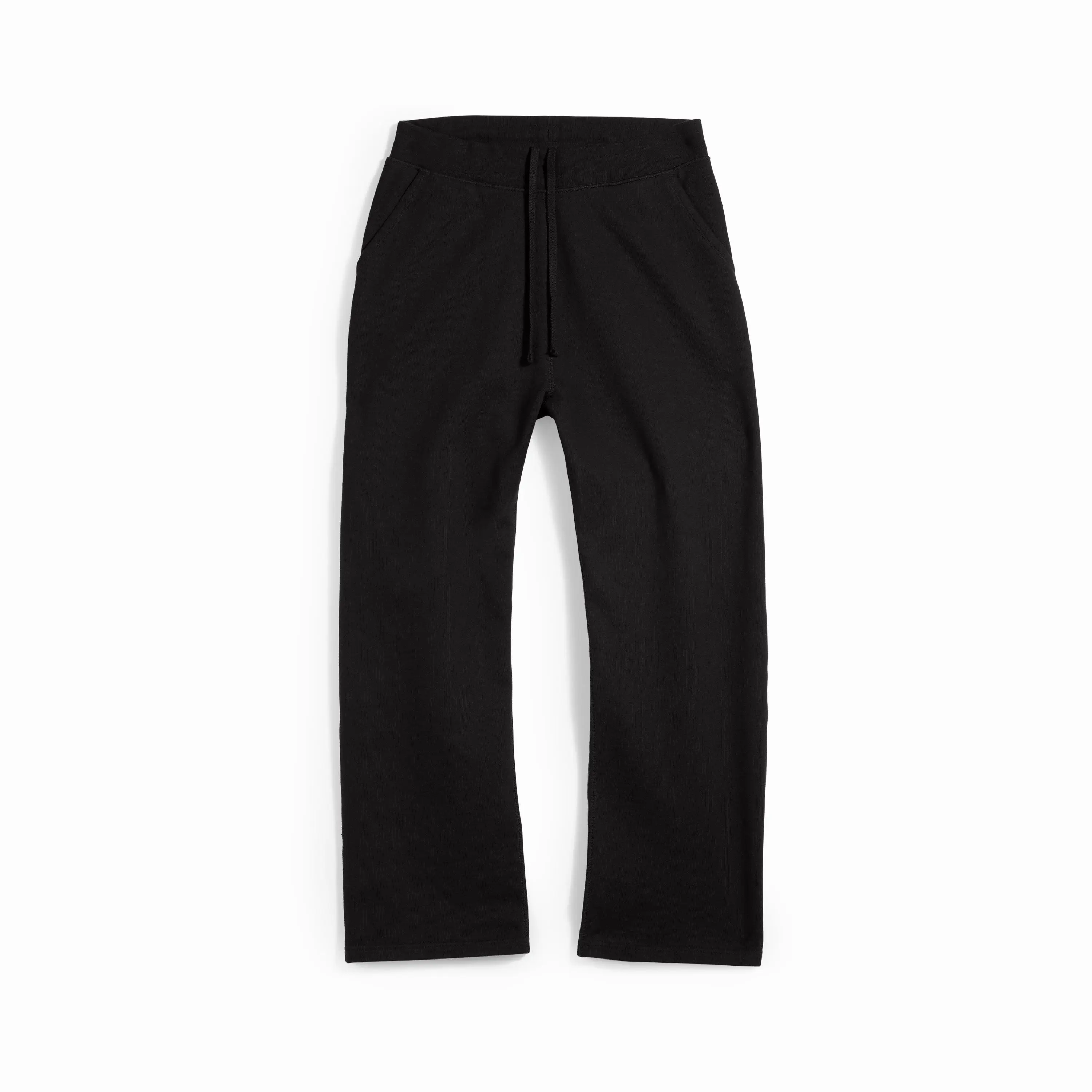 Black Uncuffed French Terry Sweatpants