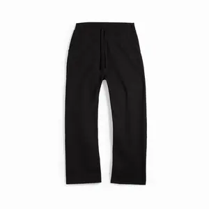 Black Uncuffed French Terry Sweatpants