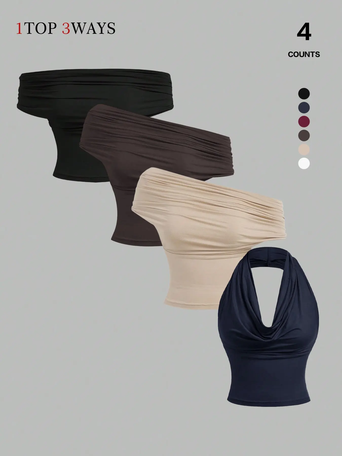 Black + Apricot + Dark Coffee + Navy Blue