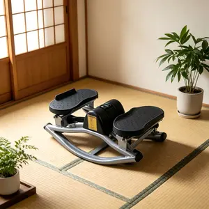 U-Shape Quiet Swing Stepper, Cordless Indoor Aerobic Fitness Equipment with Left-Right Waist Twisting & Leg Press Function for Home Use