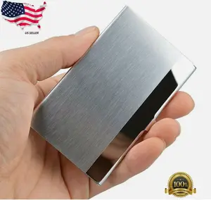 Pocket Stainless Steel & Metal Business Card Holder Case ID Credit Wallet Silver