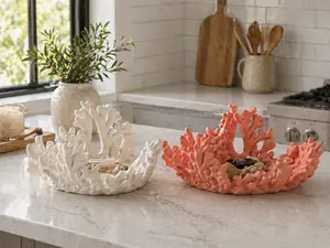 3D Printed Coral Tray, Coastal Ocean Inspired Catch All Dish, Modern Shelf Accent