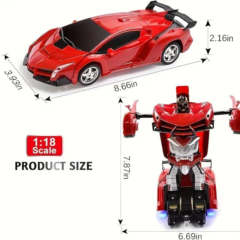 [XmasGifts]Tibibee Transform Easter RC Cars for Boys 3-15,2.4Ghz Remote Control 1:18 Scale Robot Deformation 360° Rotation Rechargeable Batteries Included High-Quality ABS Plastic Gift Set,Blackfriday,Christmas