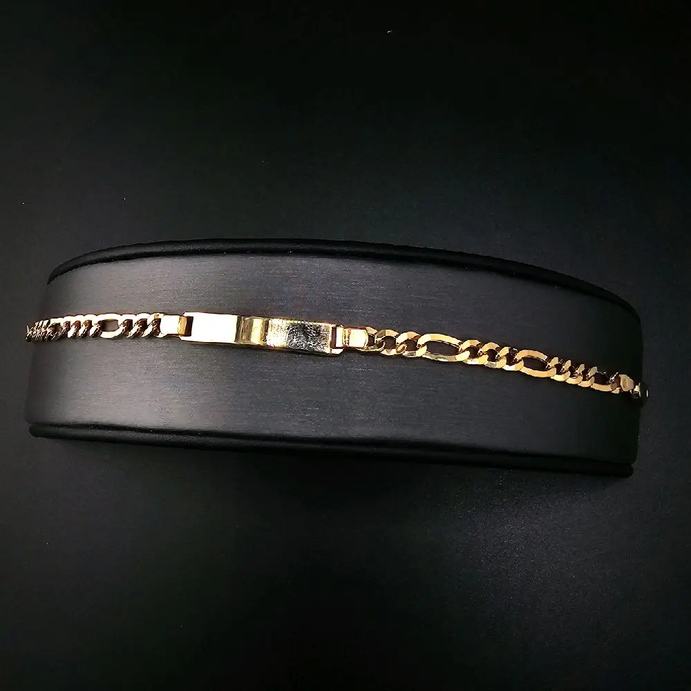 14K Gold Bracelet - Elegant Figaro Chain Design for Men and Women