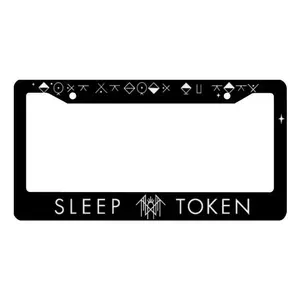 Sleep Token Aluminum Car License Plate Frame for Bold Women - High-Quality Aluminum, Car Accessories, 1 Pcs