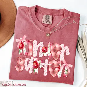 Comfort Colors Teacher Shirt, Kindergarten Teacher Shirt, Kindergarten Shirt, Floral Back to School Shirt, Custom Teacher Appreciation Tee