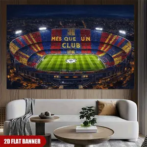 2D 1pc Flat Camp Nou Stadium Background Cloth, Durable Polyester, No Power Needed, Ideal for Indoor Outdoor Events