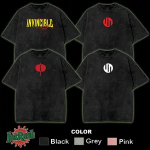[COLLECTION] 4 DESIGN LOGO Invincible SS4 washed tshirt, viltrumite compression, Comics T-Shirt, TV Show Comics Washed T-shirt Cotton, Unisex Shirt Streetwear graphic tshirt Top lover graphic tee