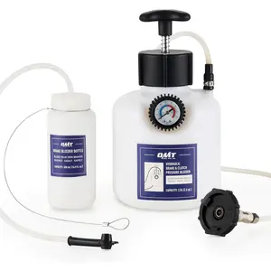 Pressure Bleeder, 2.5L Pressure Brake Bleeder Set with 49.5mm Adapter, 2.6qt Manual Power Brake Bleeder with 500mL Brake Bleeder Bottle Compatible with GM Models Chevrolet Chrysler