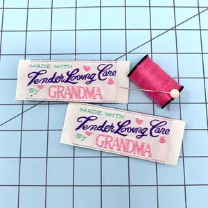 Tender Loving Care by Grandma Woven Labels for Quilting, Sewing, Crocheting and Knitting