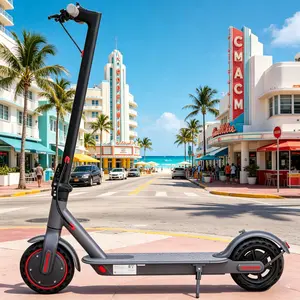 ladped Electric Scooter - 8.5 Solid Tires, 350W Motor Up to 16 Miles of Range and 19 MPH Portable Folding Commuter Scooter with and App E-Scooter 3 Speed modes school scooters